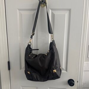 Aqua Madonna Elegant Black Hobo with Gold Details